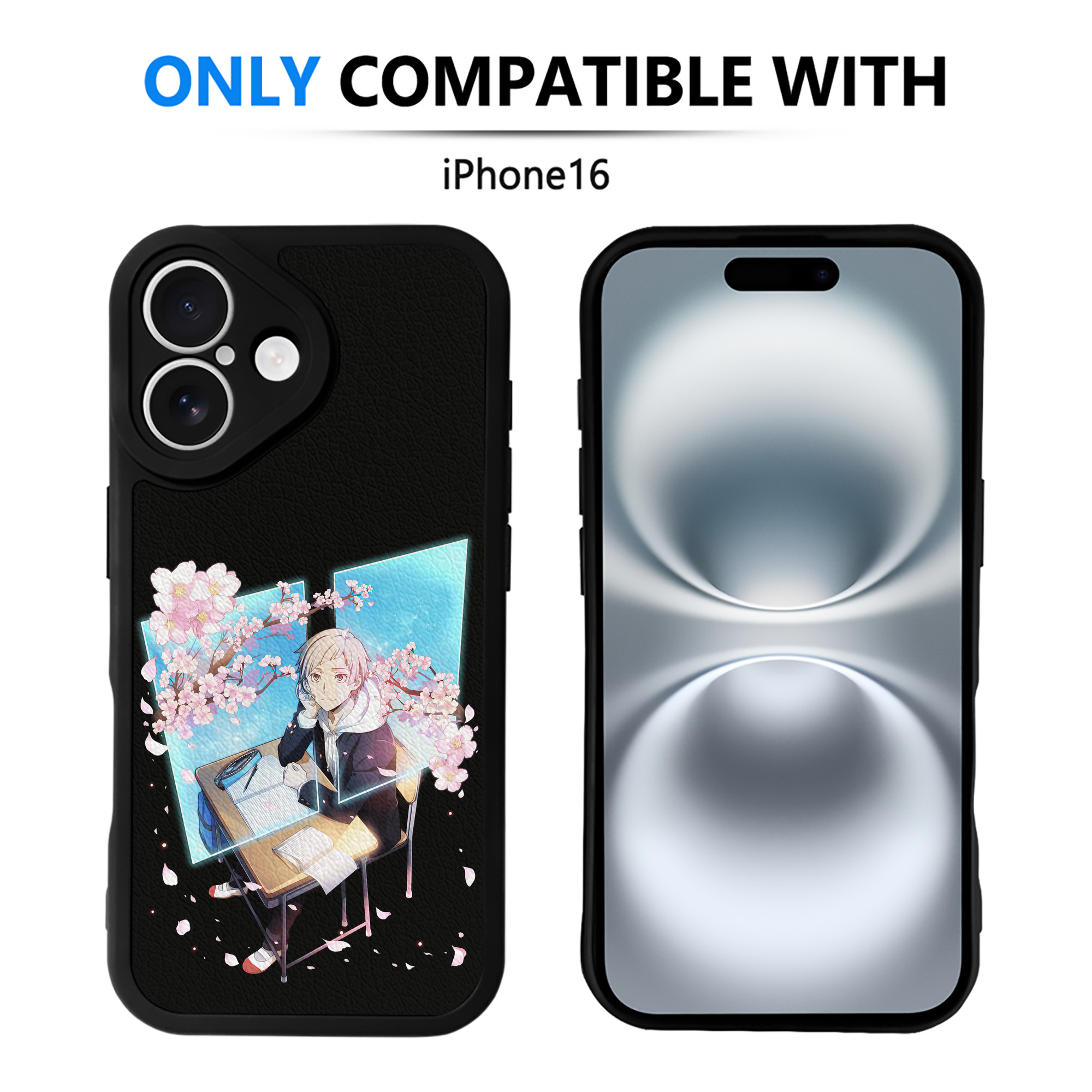 （画像用） 文豪ストレイドッグス Bungo Stray Dogs 【iPhone 16シリーズ対応】シリコンスマホケース（レザー調） 材質：シリコン